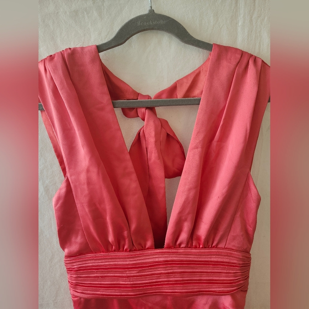 Ramy Brook Gabrielle Satin Ruched Mini Dress In Punch Size 8 - Picture 7 of 11